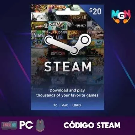 STEAM GIFT CARD 20 USD - CÓDIGO